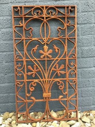 Cast iron door-window grille, wall ornament, beautiful wrought iron piece!